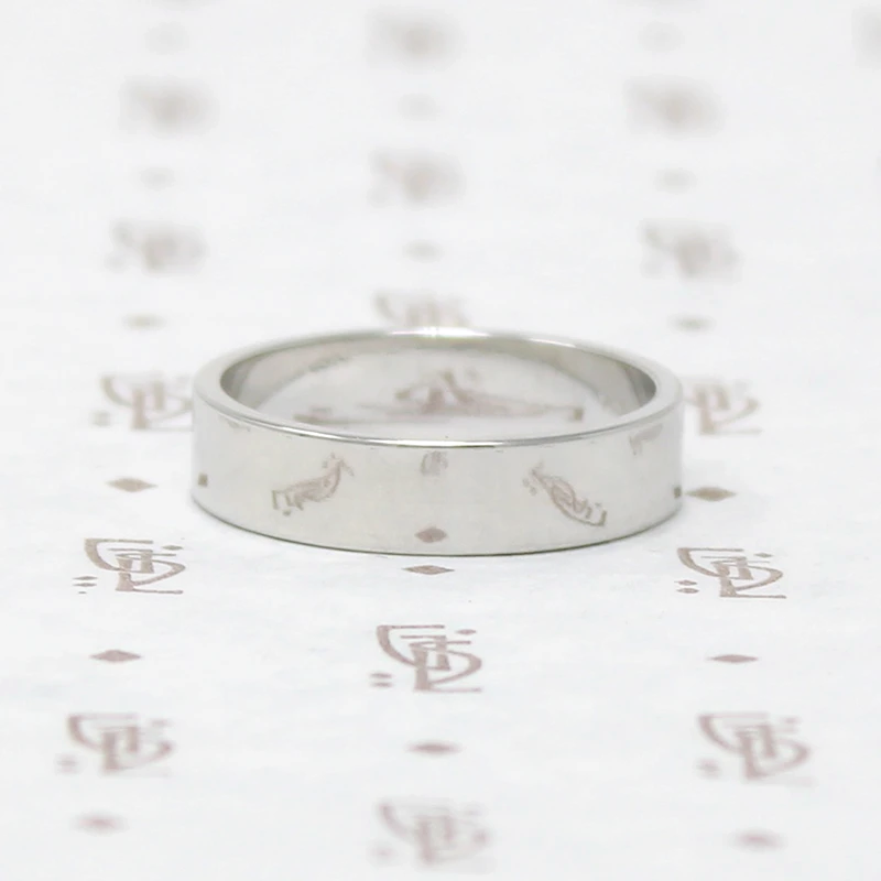Sleek Flat Wedding Band, white gold