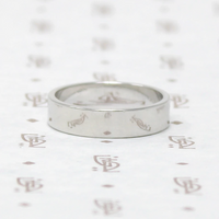 Sleek Flat Wedding Band, white gold