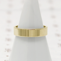 Sleek Flat Wedding Band, yellow gold
