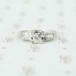 perfect 1940's white gold double sides diamond engagement ring