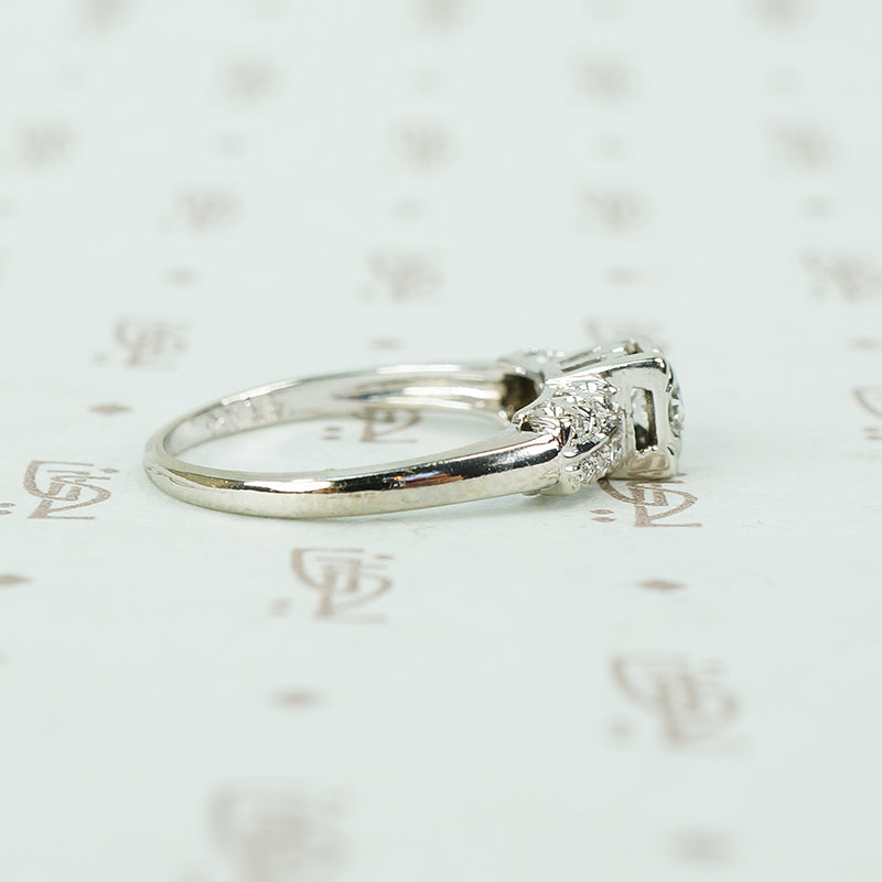 The Perfect 1940's White Gold Engagement Ring