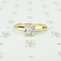 1940's 2 tone diamond engagement ring multi diamond head