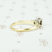 Vintage 2 tone Gold and Diamond Engagement Ring