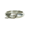 Fab Vintage Faceted Sterling Hinged Bangle - Gem Set Love