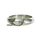 Fab Vintage Faceted Sterling Hinged Bangle - Gem Set Love