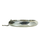 Fab Vintage Faceted Sterling Hinged Bangle - Gem Set Love