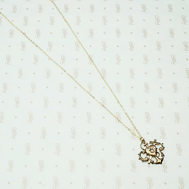 Faith Hope & Charity Victorian Gold Filled Necklace