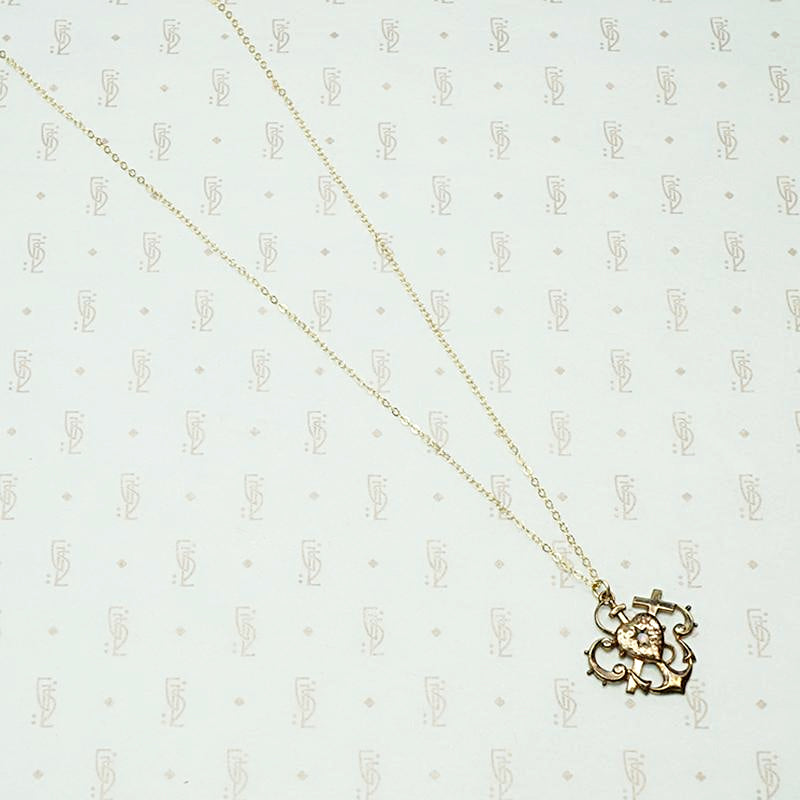 Faith Hope & Charity Victorian Gold Filled Necklace