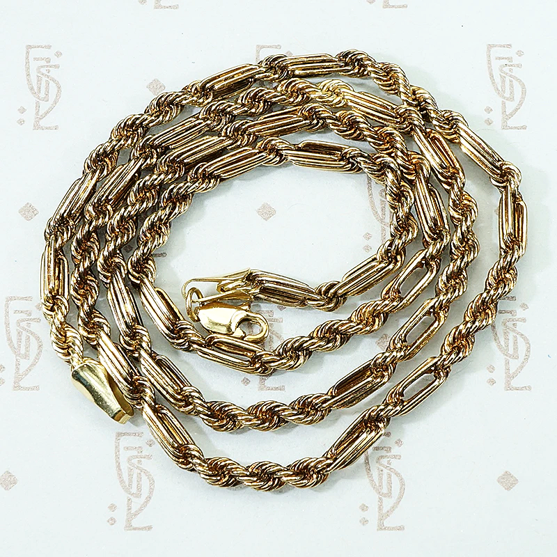 Vintage Fancy 14k Gold Rope Chain