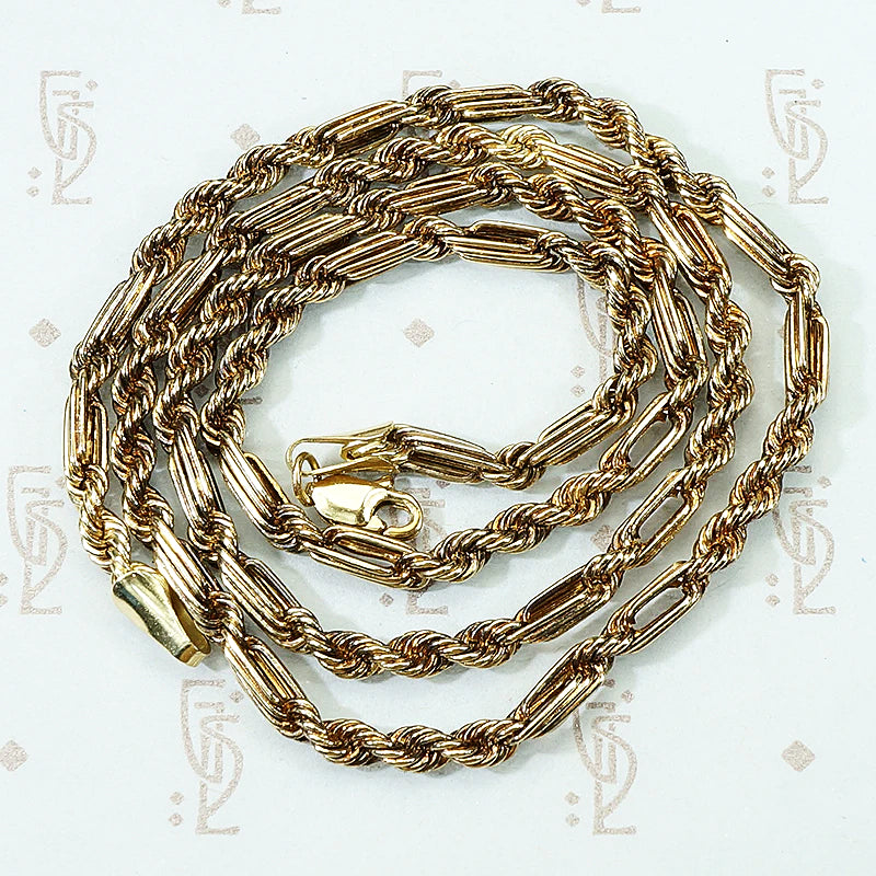 Vintage Fancy 14k Gold Rope Chain
