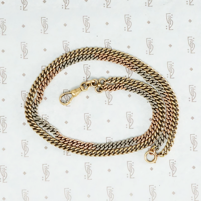 platinum gold rose gold flattened curb chain