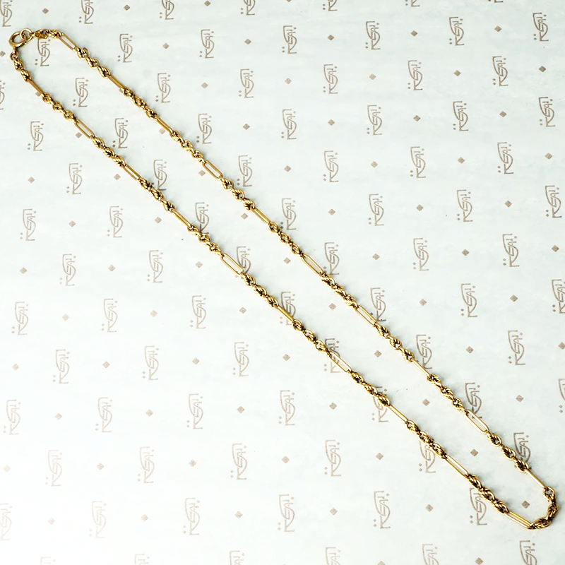 Victorian Paper Clip and Twisted Link 9ct Chain