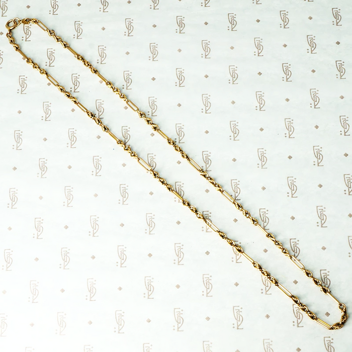 Victorian Paper Clip and Twisted Link 9ct Chain