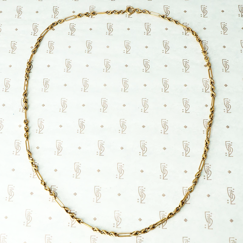 Victorian Paper Clip and Twisted Link 9ct Chain