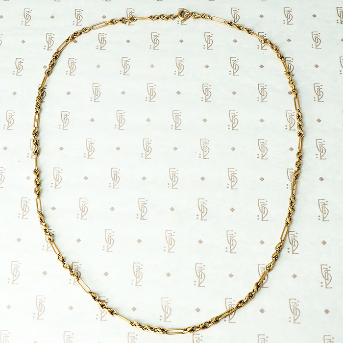 Victorian Paper Clip and Twisted Link 9ct Chain