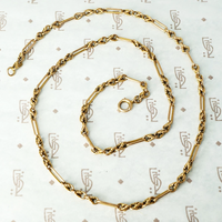 Victorian Paper Clip and Twisted Link 9ct Chain