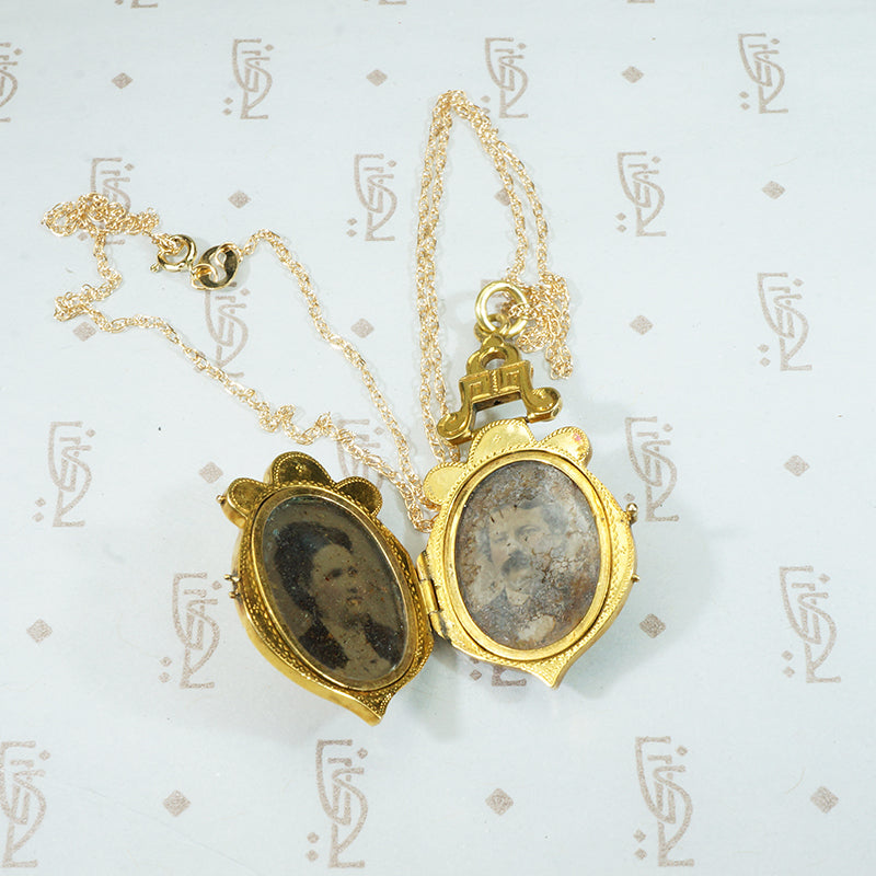 Language of Flowers Antique 15k Locket