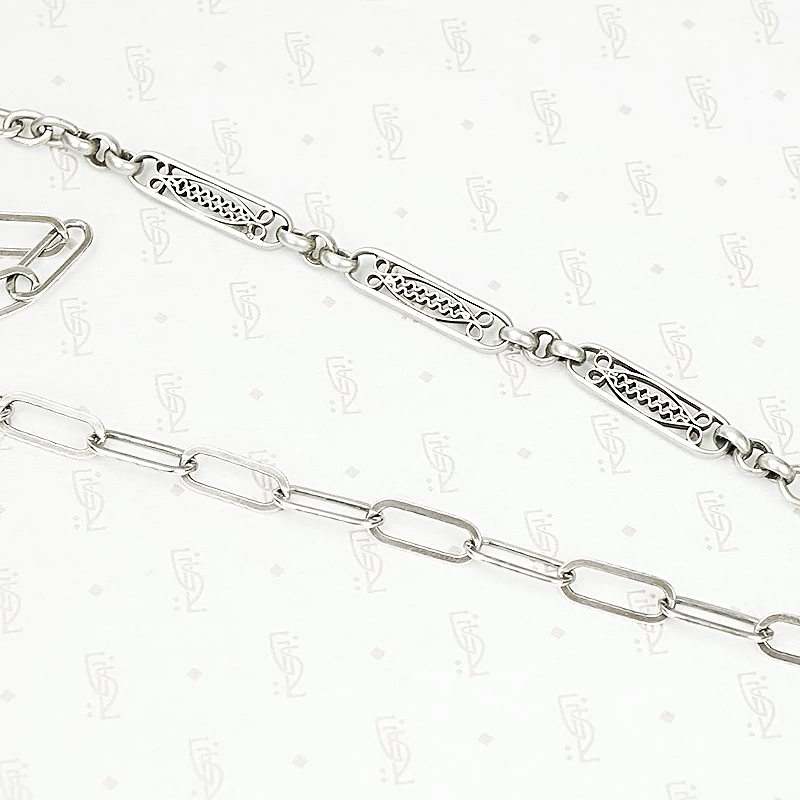 The Fancy Silver Big Link Hook Chain