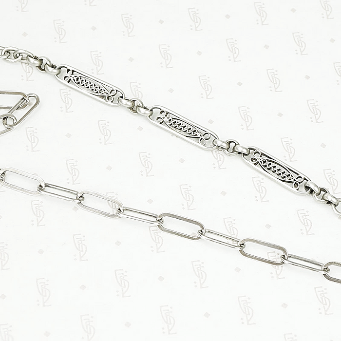 The Fancy Silver Big Link Hook Chain