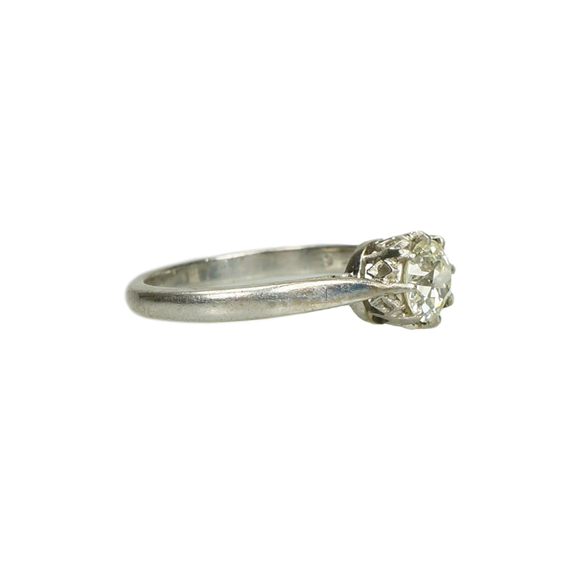 Fancy Vintage Solitaire Engagement Ring
