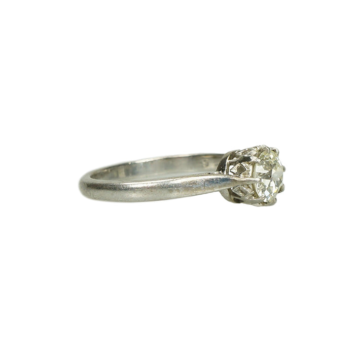 Fancy Vintage Solitaire Engagement Ring