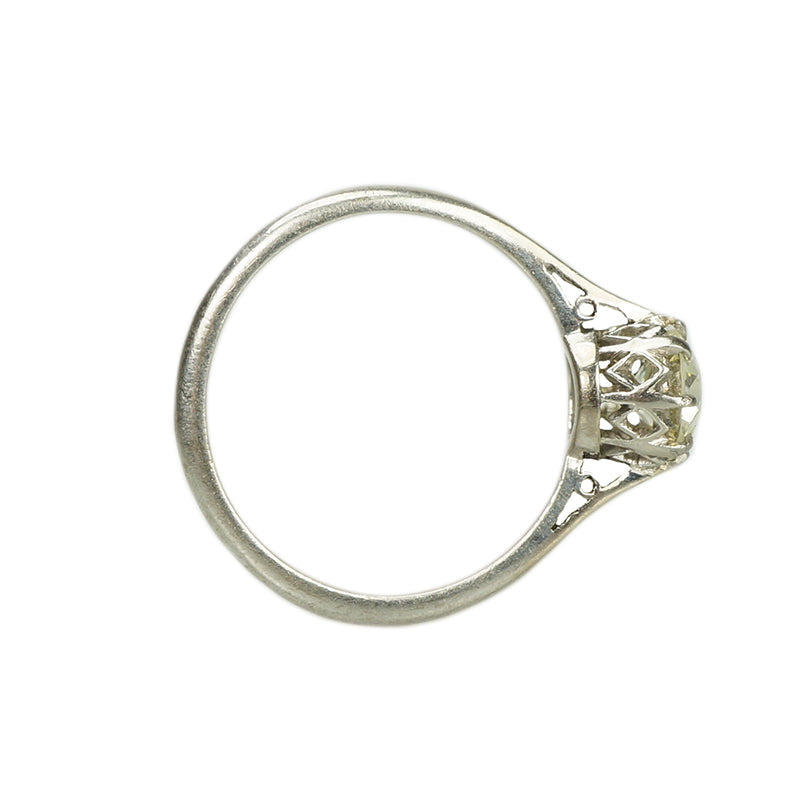 Fancy Vintage Solitaire Engagement Ring