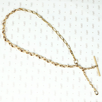 vintage gold filled chains necklace with t bar and hook