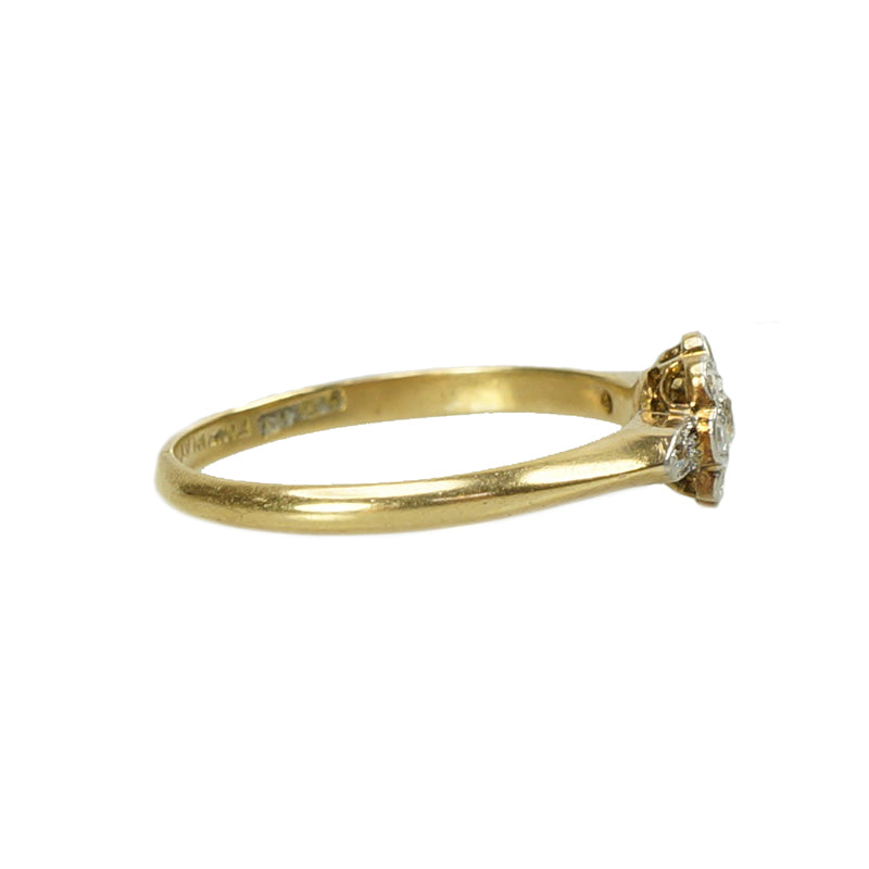A Diamond Flower Engagement Ring - Gem Set Love
