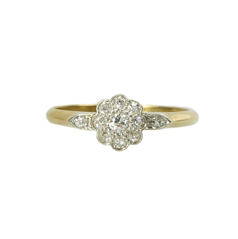 A Diamond Flower Engagement Ring - Gem Set Love
