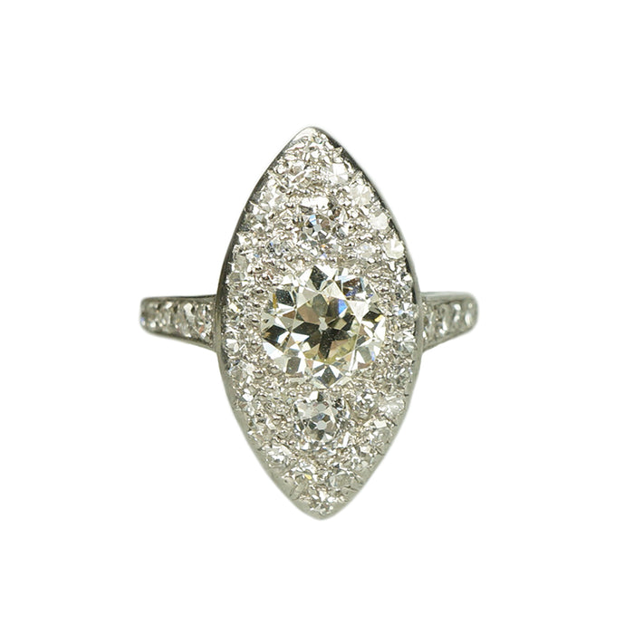 Edwardian Platinum and Old Mine Diamonds Ring
