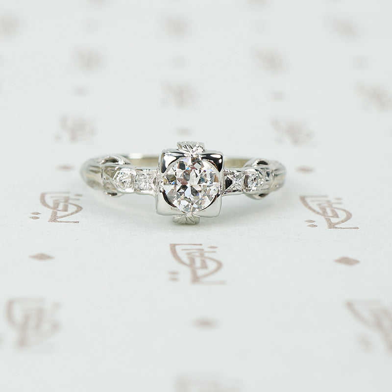 F/G SI diamond engagement ring 1937 white gold