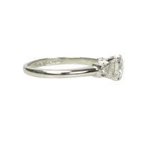 Three Stone Vintage Platinum and Diamond Engagement Ring