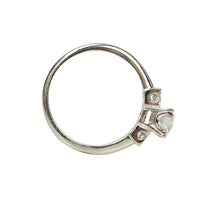 Three Stone Vintage Platinum and Diamond Engagement Ring