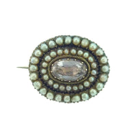 Late Georgian Pearl & Gem set Fichu Pin c1820