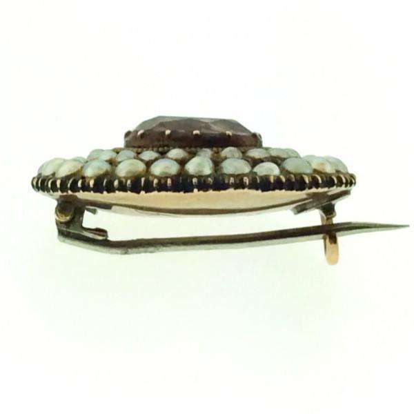 Late Georgian Pearl & Gem set Fichu Pin c1820