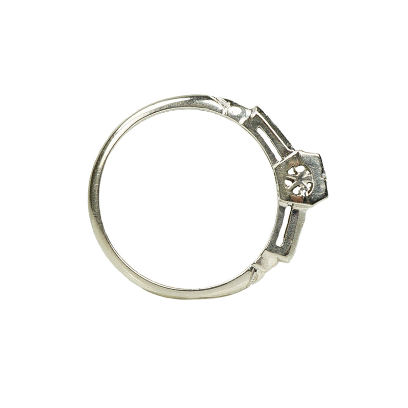Vintage Engagement Ring with French Cut Diamonds