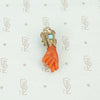 Carved Coral Figa in Gold and Turquoise Cuff