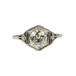Platinum Filigree Old Euro Diamond Ring