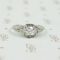 Perfect Deco Filigree Engagement Ring
