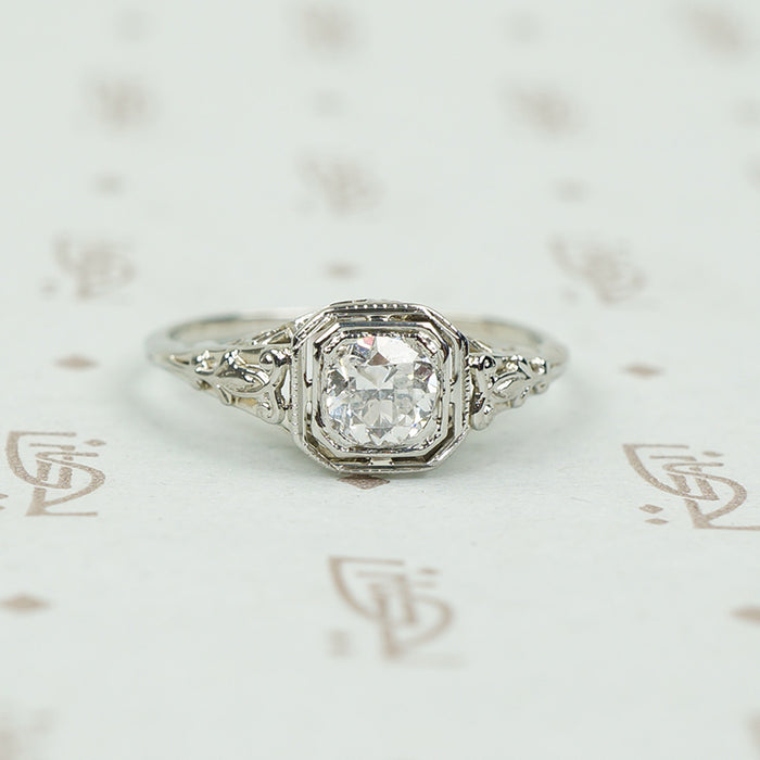 Perfect Deco Filigree Engagement Ring
