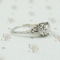 Perfect Deco Filigree Engagement Ring