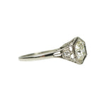 Platinum Filigree Old Euro Diamond Ring