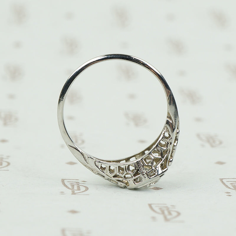 Perfect Deco Filigree Engagement Ring