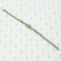 Lovely White Gold Filigree 1920's Diamond and Sapphire Bracelet