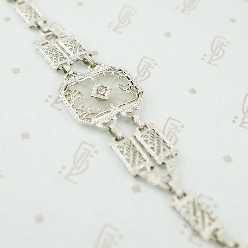 Beautiful Art Deco Camphor Glass Bracelet