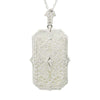 Stunning Filigree and Caphor Glass Pendant circa 1920