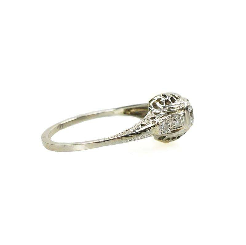 Vintage Art Deco Filigree Diamond Engagement Ring