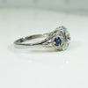 Deco Diamond and Sapphire Filigree Ring