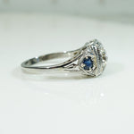 Deco Diamond and Sapphire Filigree Ring