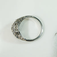 Deco Diamond and Sapphire Filigree Ring